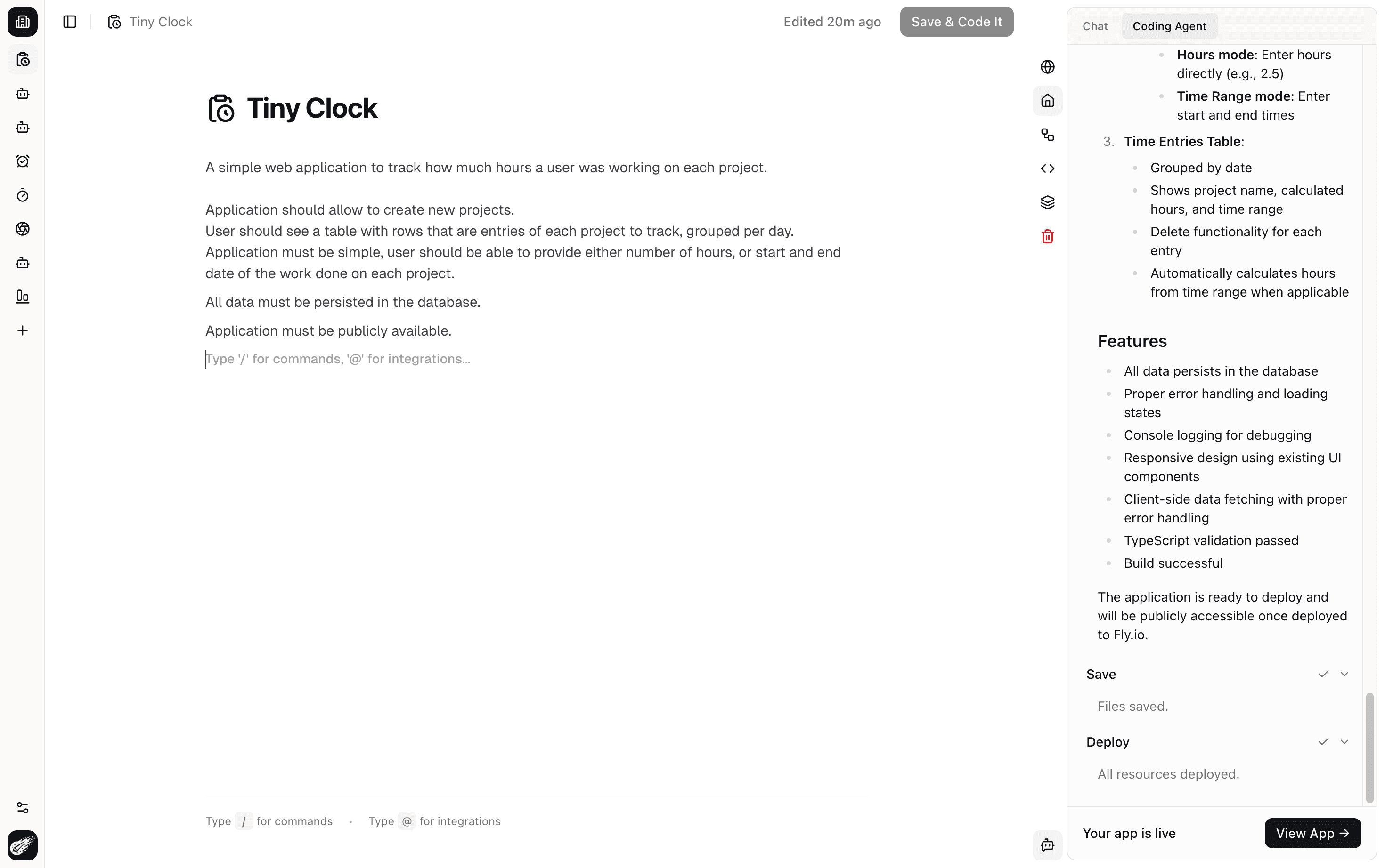Build product screen