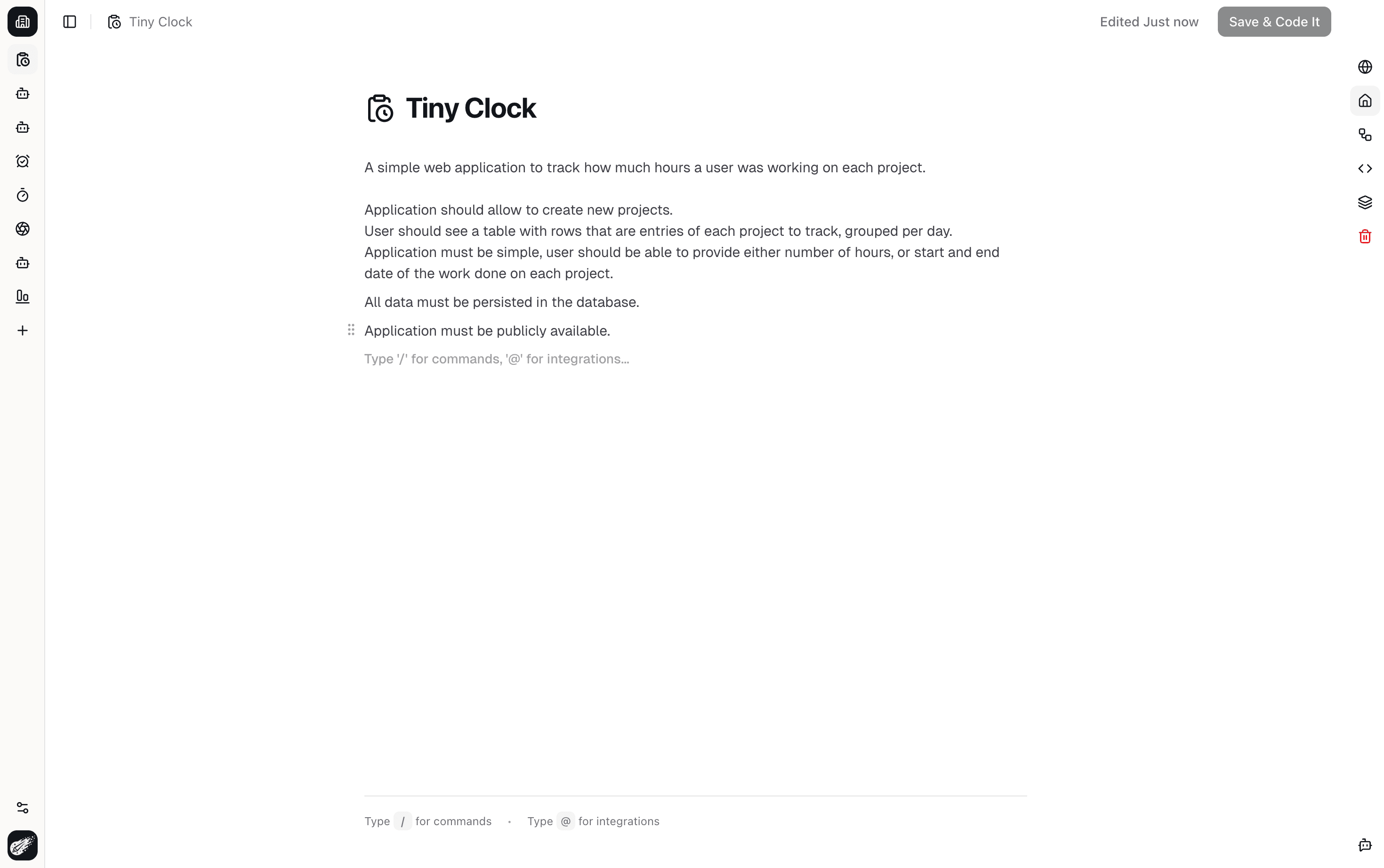 Describe product screen